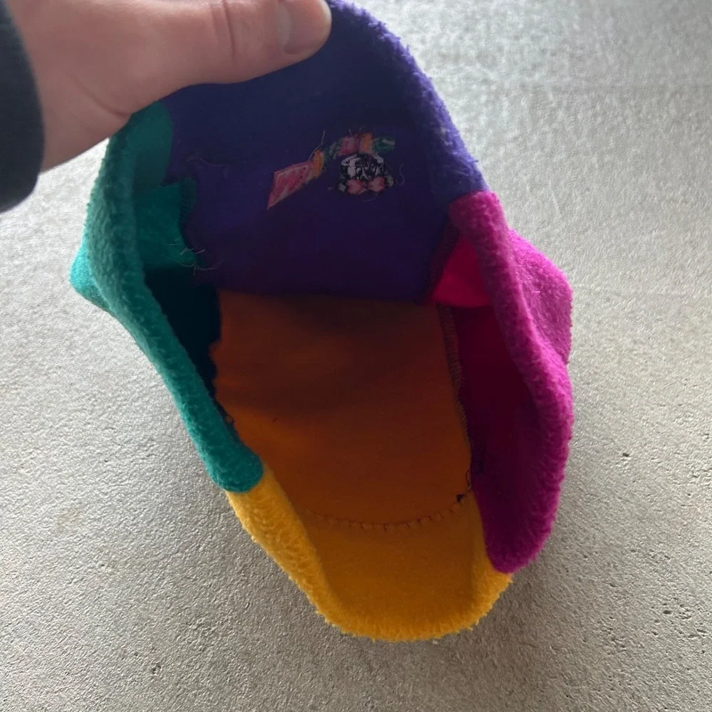 Vintage 90s Disney Minnie Mouse‎ Beanie Hat Cap YOUTH Purple Pink Green Fleece